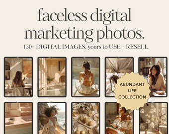 150+ Faceless Digital Marketing Photos | Abundant Life Collection | Faceless Reels | Private Label Rights | PLR Images | Instagram Template