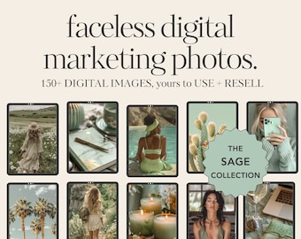 150+ Faceless Digital Marketing Photos | The Sage Collection | Faceless Reels | Private Label Rights | PLR Images | Instagram Template