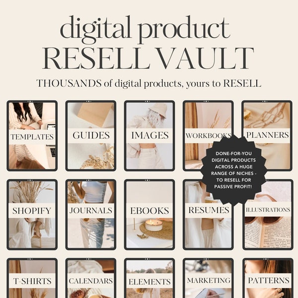Digital Product Resell Vault | Thousands of Done-For-You Digital Products | Passive Income | Master Resell + Private Label Rights  MRR & PLR