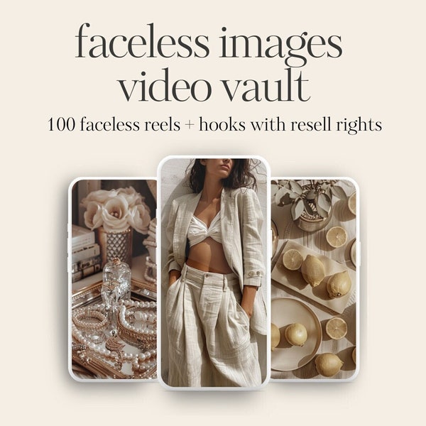 Instasecrets: Gesichtslose Bilder Video Vault | Walzen Videos | Done-For-You Video Inhalt & Hooks | Eigenmarkenrechte | PLR |