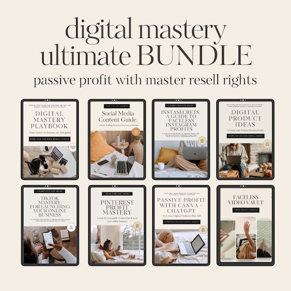 Digital Mastery Ultimate BUNDLE | Done For You | Master Resell Rights | Passive Profit | Passive Income | Digital Marketing Guides | DFY