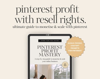 Pinterest Profit Mastery | Digital Marketing Guide | Resell Rights | PLR | Done-For-You | DFY | Passive Income Ebook | ChatGPT Prompts