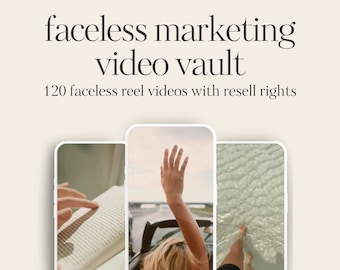 Bóveda de videos sin rostro / Contenido de video listo para usar / Marketing digital sin rostro / Derechos de marca privada / PLR