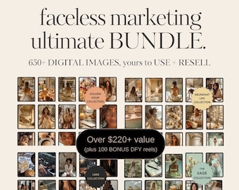 Faceless Digital Marketing Image Bundle | Stock Photos | Instagram Reels | DFY | Master Resale Rights | Private Label Rights | MRR + PLR