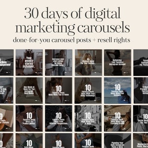 30 Days of Digital Marketing Carousels | Digital Marketing Posts | Done ...