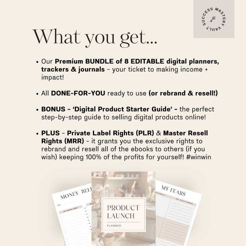 Editable Premium Planners and Journals With Private Label Rights PLR ...