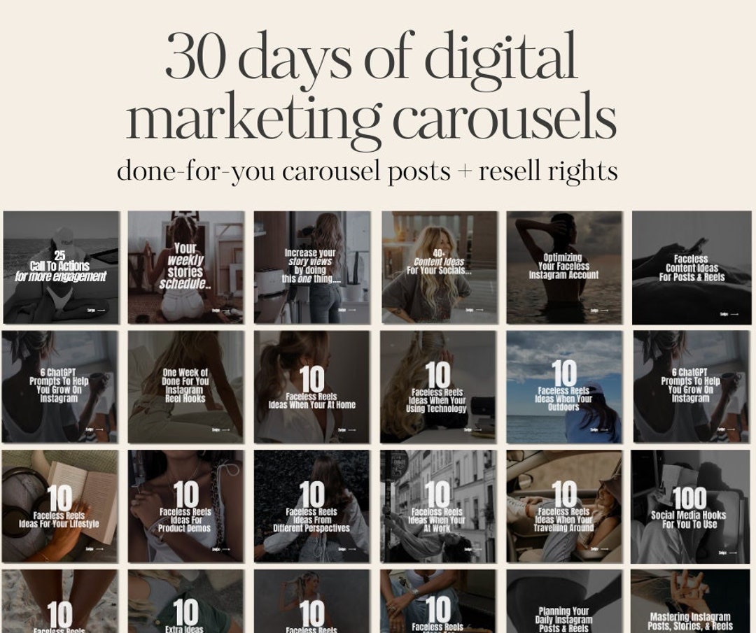 30 Days of Digital Marketing Carousels | Digital Marketing Posts | Done ...