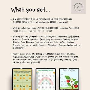 master resell rights - homeschooling activities  - digital products - private label rights -  passive income - worksheets for kids - plr educational - mrr - plr - sell on etsy - dfy - teaching resources - plr kids activities - educational resources