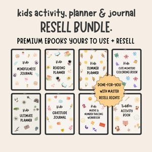 Kinder Bundle | DFY Bearbeitbare Kinder Aktivitäten Planer Journals | PLR MRR Lernmittel Privatmarkenrechte Master Reseller-Rechte