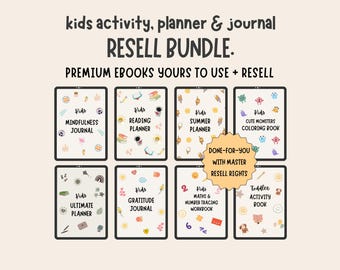 Kids Bundle | DFY Editable Kids Activities Planners Journals | PLR MRR Educational Resources Private Label Rights Master Resell Rights