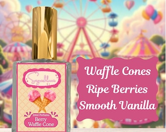 Perfume de cono de waffle con sabor a frutos rojos / Orgánico, gourmand afrutado