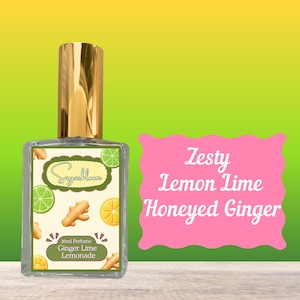 Perfume de limonada de jengibre y lima / Fragancia cítrica orgánica, elaborado artesanalmente en pequeños lotes (30 ml)