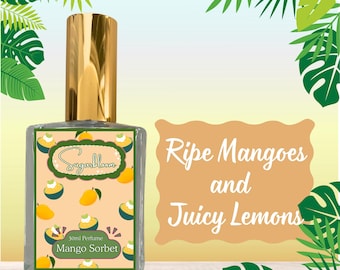 Sorbetto al mango / Profumo biologico da 30 ml / Campione spray da 15 ml / Olio profumato roll-on da 10 ml