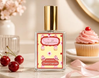 Cherry Cupcake | Vanilla Frosting and Candied Cherry | Sweet Bakery Perfume | 30ml Organic Perfume