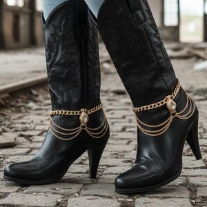 Gold Schlangenkopf Boot Ketten, Strass Wellen Vorhänge, USA Handgemacht