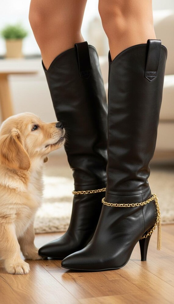 Rose Gold Boot Chain Bracelet: Western Rodeo Charm, USA Made