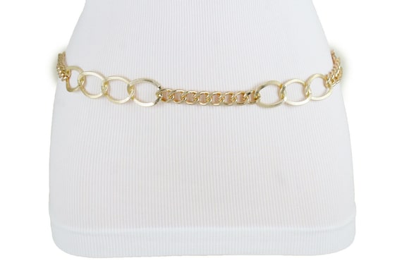 Gold Metal Chain Belt: Women's Fashion Waistband