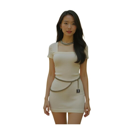 Silver Lion Head Chain Belt: Y2K Statement Waist Belt, Plus Size