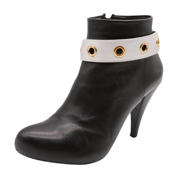 Gold Boot Chain: Silver Faux Leather Western Anklet