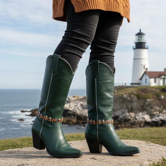 Women Brown Dog Charm Boot Chain Bracelets – Silver Shoe Anklet Jewelry (Pair) BC248