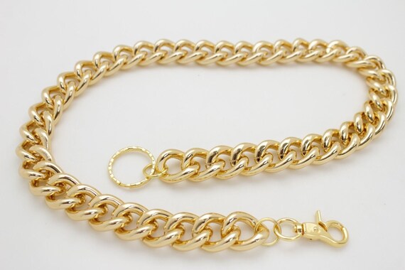 Gold Metal Wallet Chain: Chunky Biker Style, 42" Long