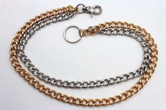 Two-Tone Gold Silver Wallet Chain - Biker Jeans Chain - 23"