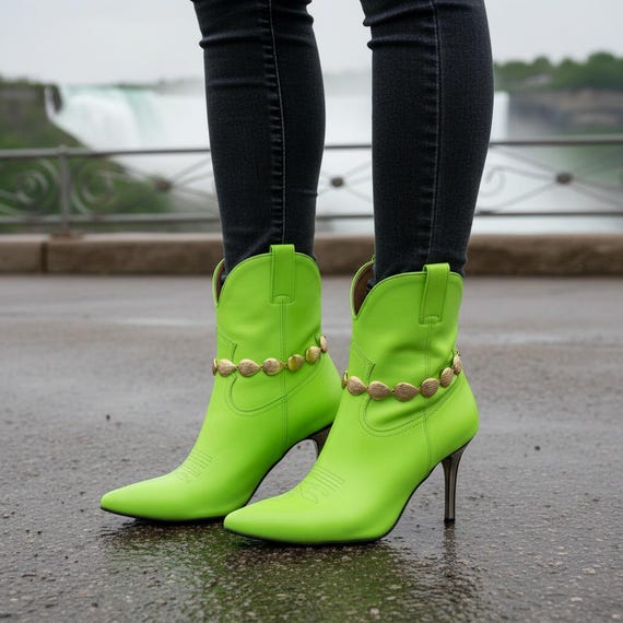 Women Gold Teardrop Boot Chain Shoe Anklets, 2PCS Jewelry handmade in USA, BC247