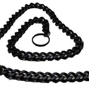 Cadena de eslabones para billetera pesada de metal, color negro, para pantalones vaqueros, estilo motero, punk rockero, llavero largo, anillo, elige tu talla.