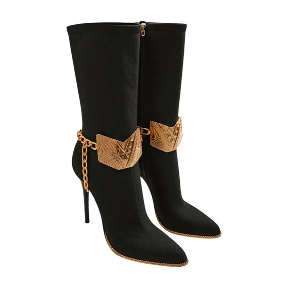 Gold Arrowhead Boot Chains: Western Fashion Anklet - Handmade USA