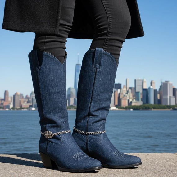 Women silver boot chain bracelet pair floral cross centerpiece handmade jewelry, BC216