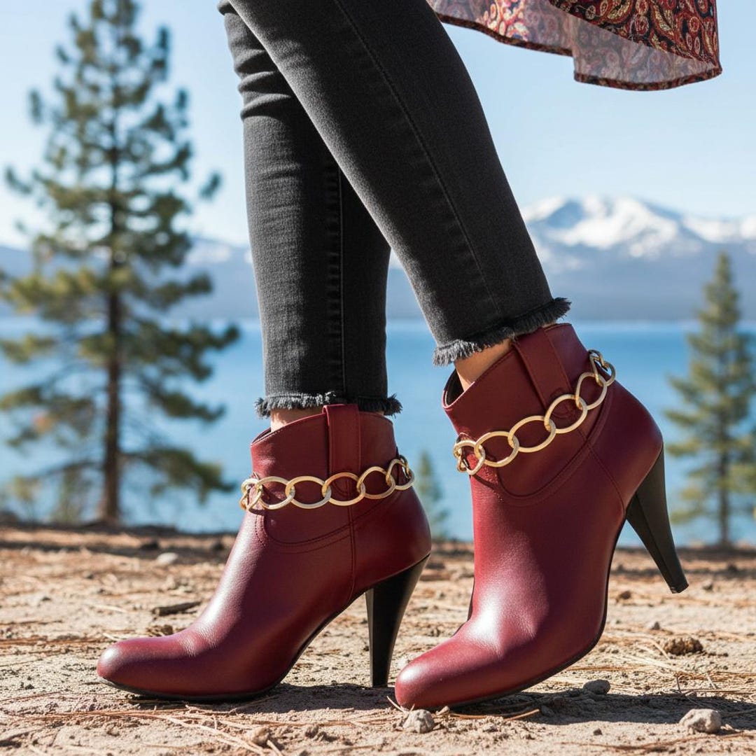 Cwc Link Boot Women Gold Metal Chunky Link Boot Chain Bracelets Pair, BC206 - Etsy