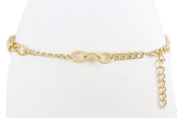 Gold Metal Chain Belt: Chunky Link Waist or Hip Belt
