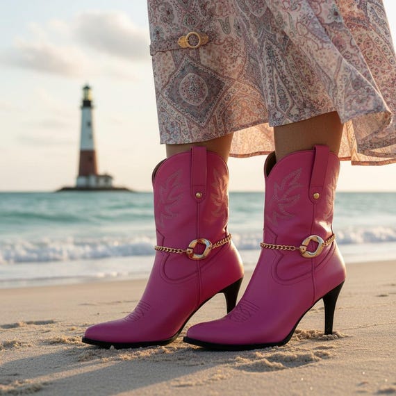 Women Gold Big Link Boot Chain Bracelets Pair – Handmade USA Western Jewelry BC279