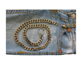 Men&#39;s Heavy-Duty Silver Wallet Chain: Biker Trucker Style (32&quot;)