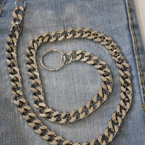 Nuevo Cadenas de billetera plateadas para hombre, de Metal para motorista, eslabones