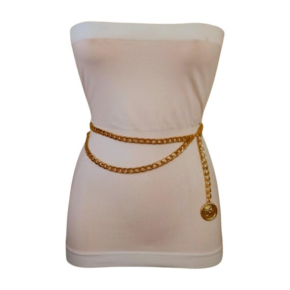 Gold Medallion Chain Waist Belt - Women Accessories Women Gold Metal Chain Link Belt Hip Waist Medallion Coin  main image 4