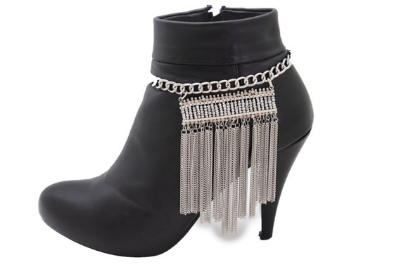 Silver Chain Tassel Boot Bracelet: Western Fashion Accessory