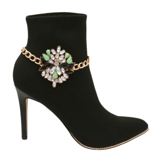 Gold Metal Boot Chain: Western Snowflake Flower Shoe Anklet
