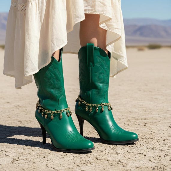 Gold boot chain bracelets mini skull charms, pair handmade in USA, BC205