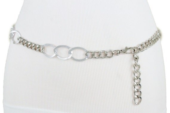 Silver Chain Link Belt: High Waist Fashion