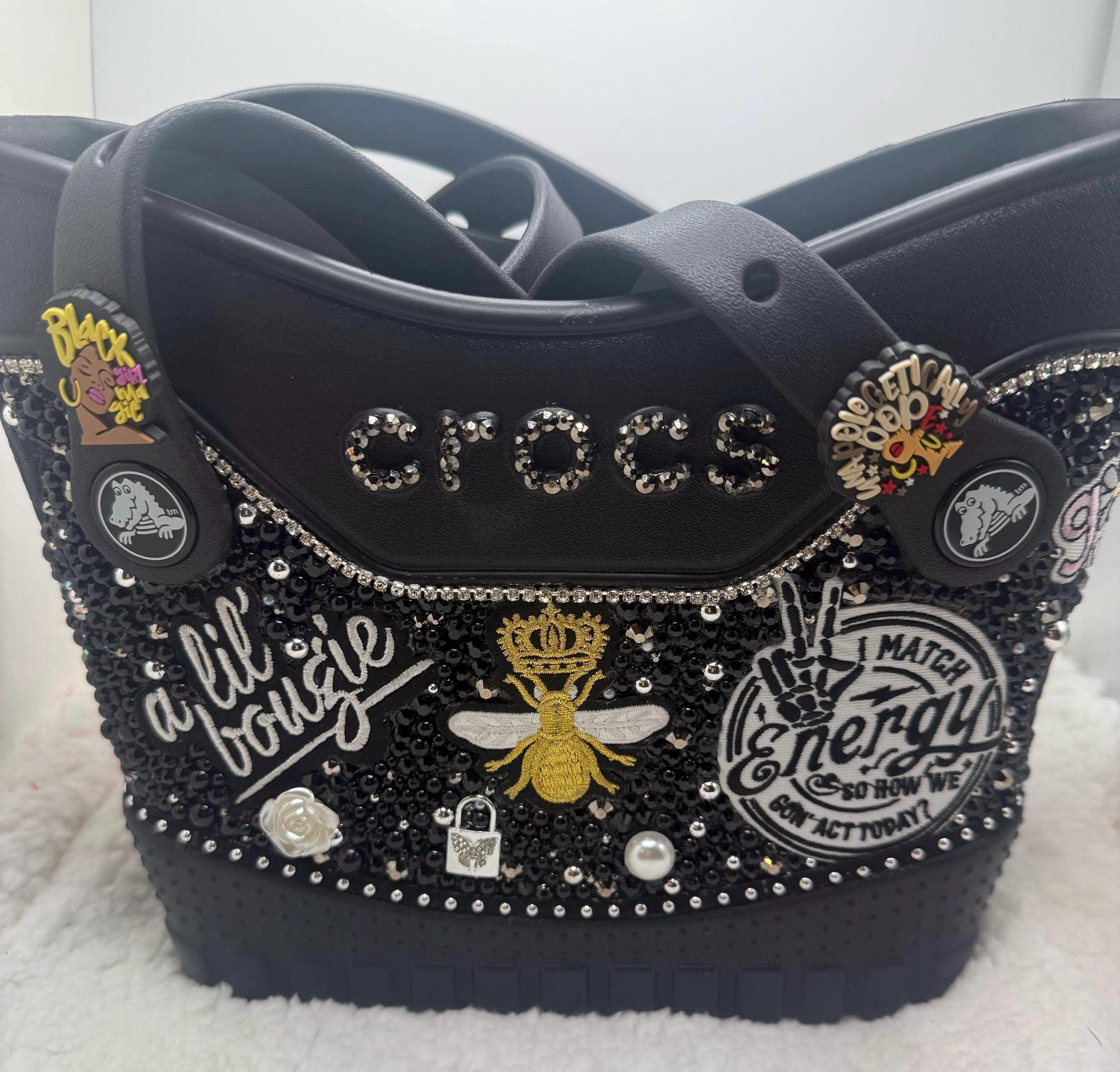 Glitz &glam Custom Crocs Tote - Etsy