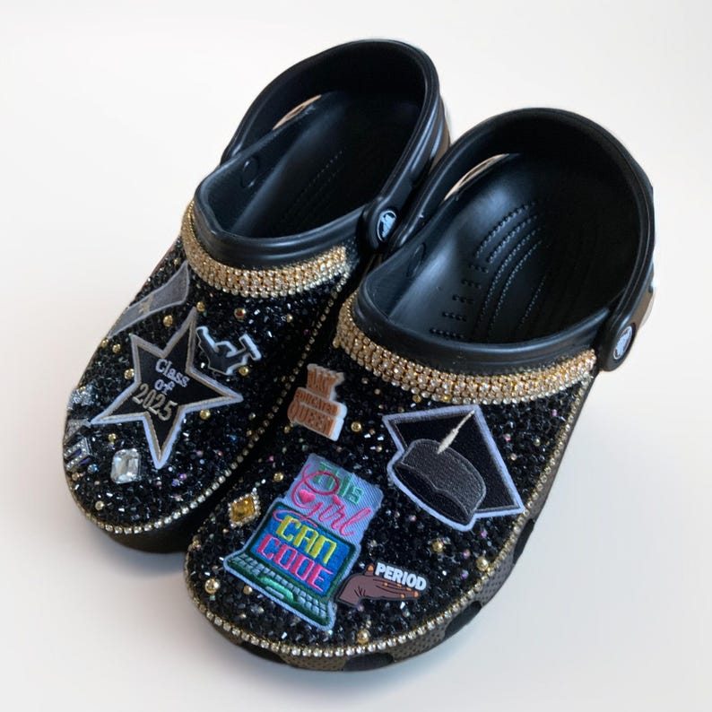Sparkling Custom Graduation Crocs - Stand Out on Your Big Day! - Etsy