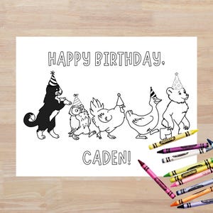 Pagina da colorare stampabile dell'orsetto - Modello modificabile per la festa di compleanno