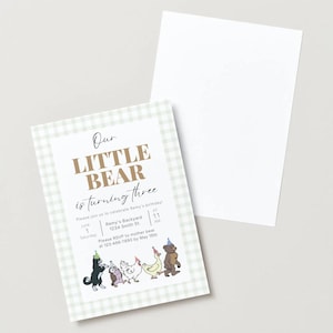 Little Bear Birthday Invitation - Little Bear Show Maurice Sendak - Little Bear Else Holmelund Minarik - Editable Template