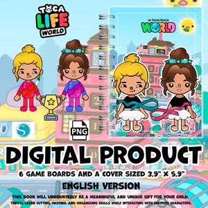 Druckbares Papier-Puppenhaus Toca Boca – Kids Busy Book | Montessori-Spielzeug | Digitaler Download