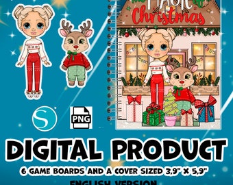 Printable Paper busy book, paper christmas house. Blythe - Kids Busy Book | Montessori toys | Digital download