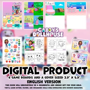 Afdrukbaar gabbysdollhouse papier | gabbys poppenhuis stil boek | gabbys poppenhuis druk boek | Digitale download