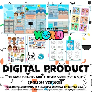 Druckbares Papier-Puppenhaus Toca Boca – Kids Busy Book | Montessori-Spielzeug | Digitaler Download