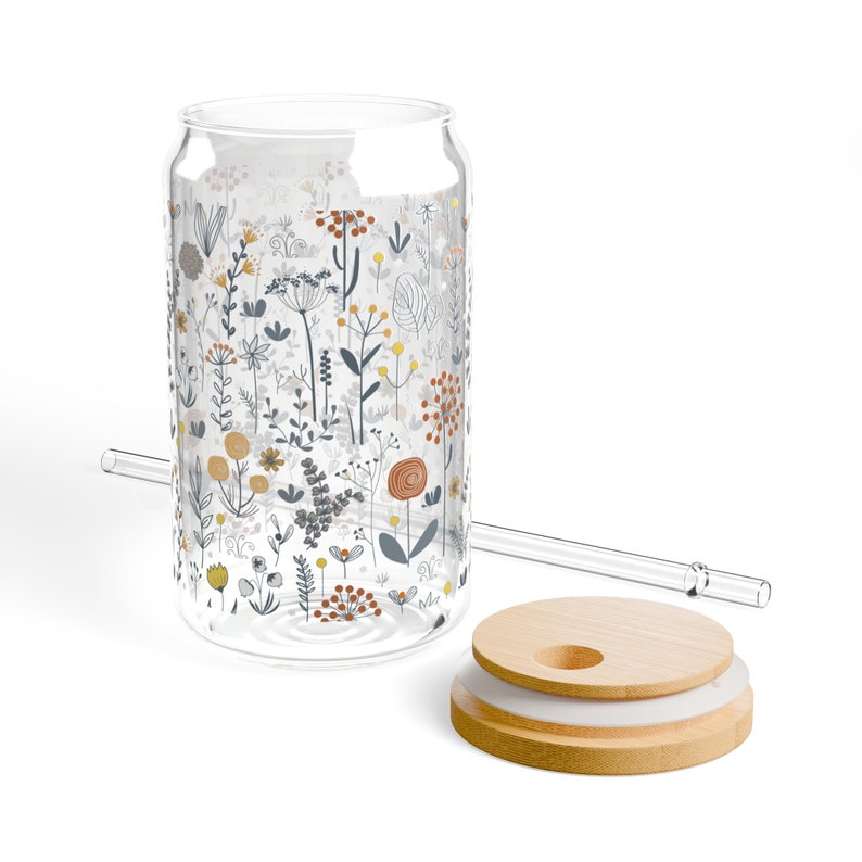 Eco-Friendly Flower Sipper Glass, 16oz image 6