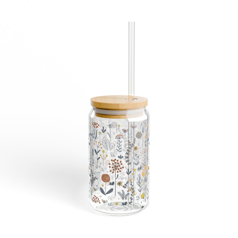 Eco-Friendly Flower Sipper Glass, 16oz image 3